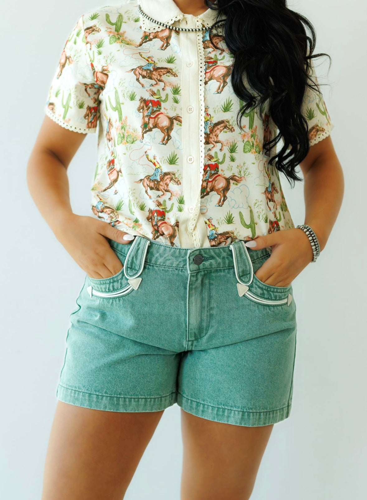 Shorts, Teal HH8400 Smiley Shorts(SINGLES)