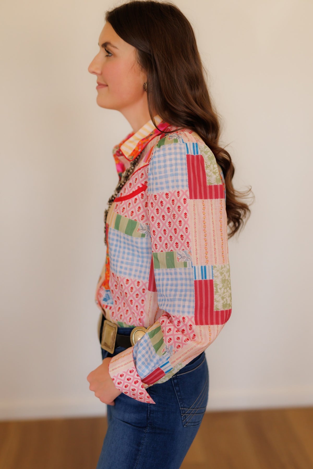 PATCHWORK Pearl Snap Long Sleeve HH2708
