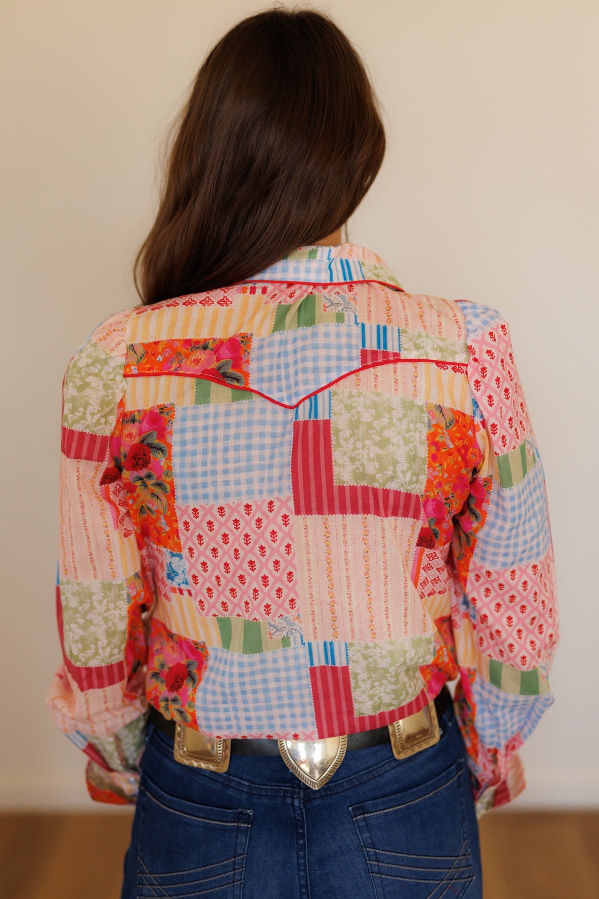PATCHWORK Pearl Snap Long Sleeve HH2708