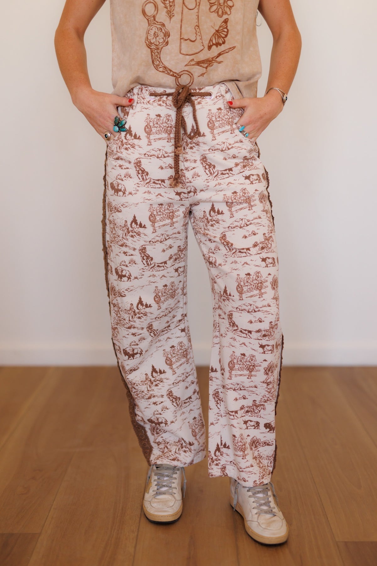 BARREL JEANS, Lace trim Ranch Life HH8812