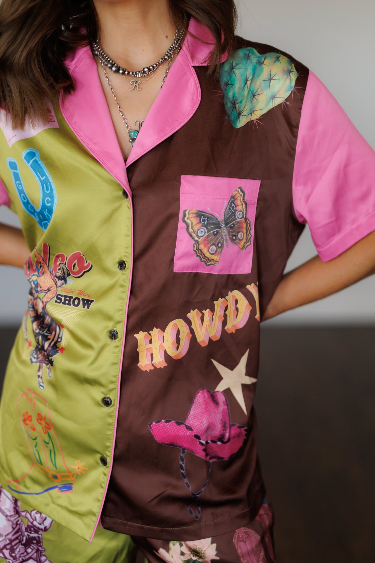 Howdy Satin Pajamas HH2307