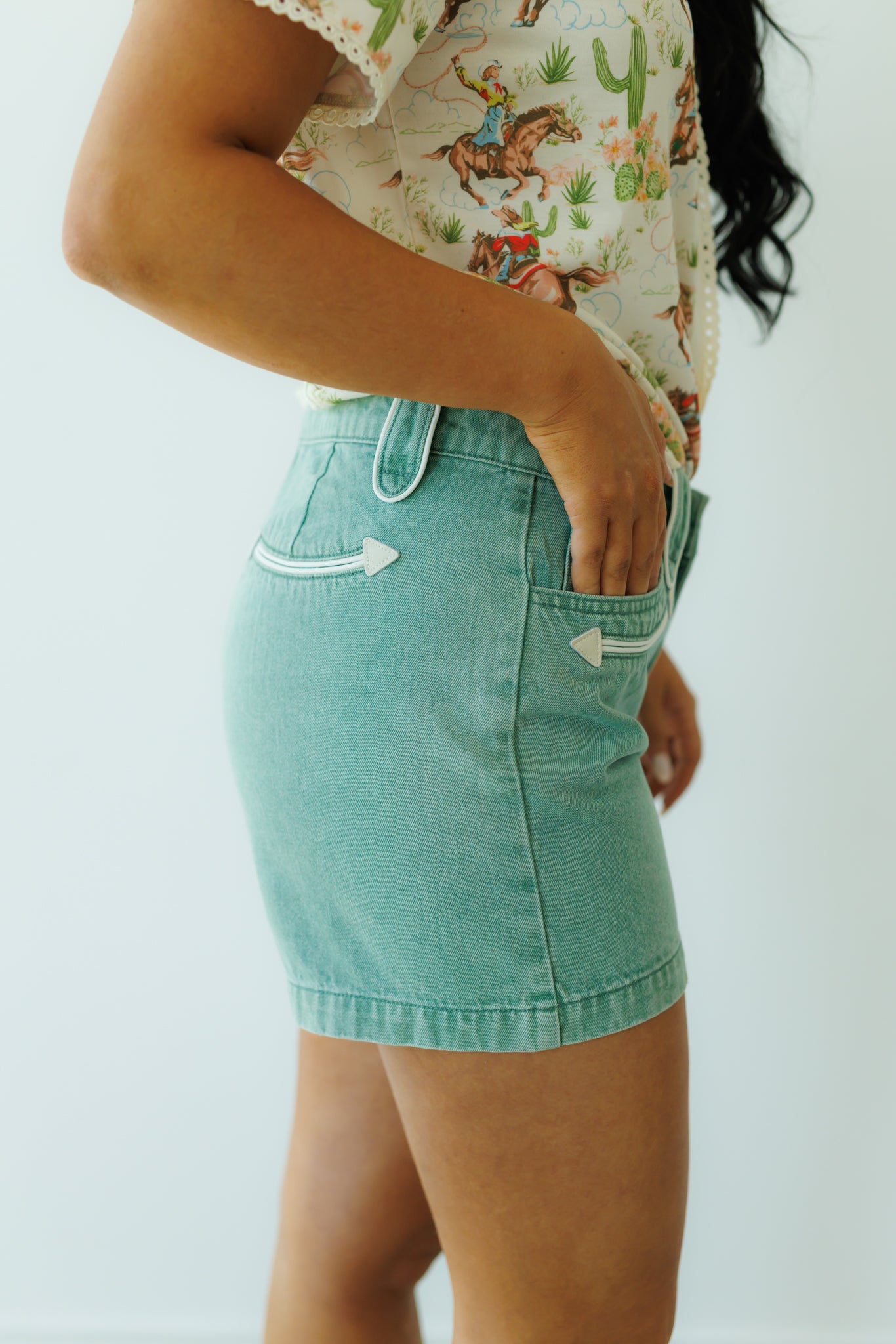 Shorts, Teal HH8400 Smiley Shorts(SINGLES)