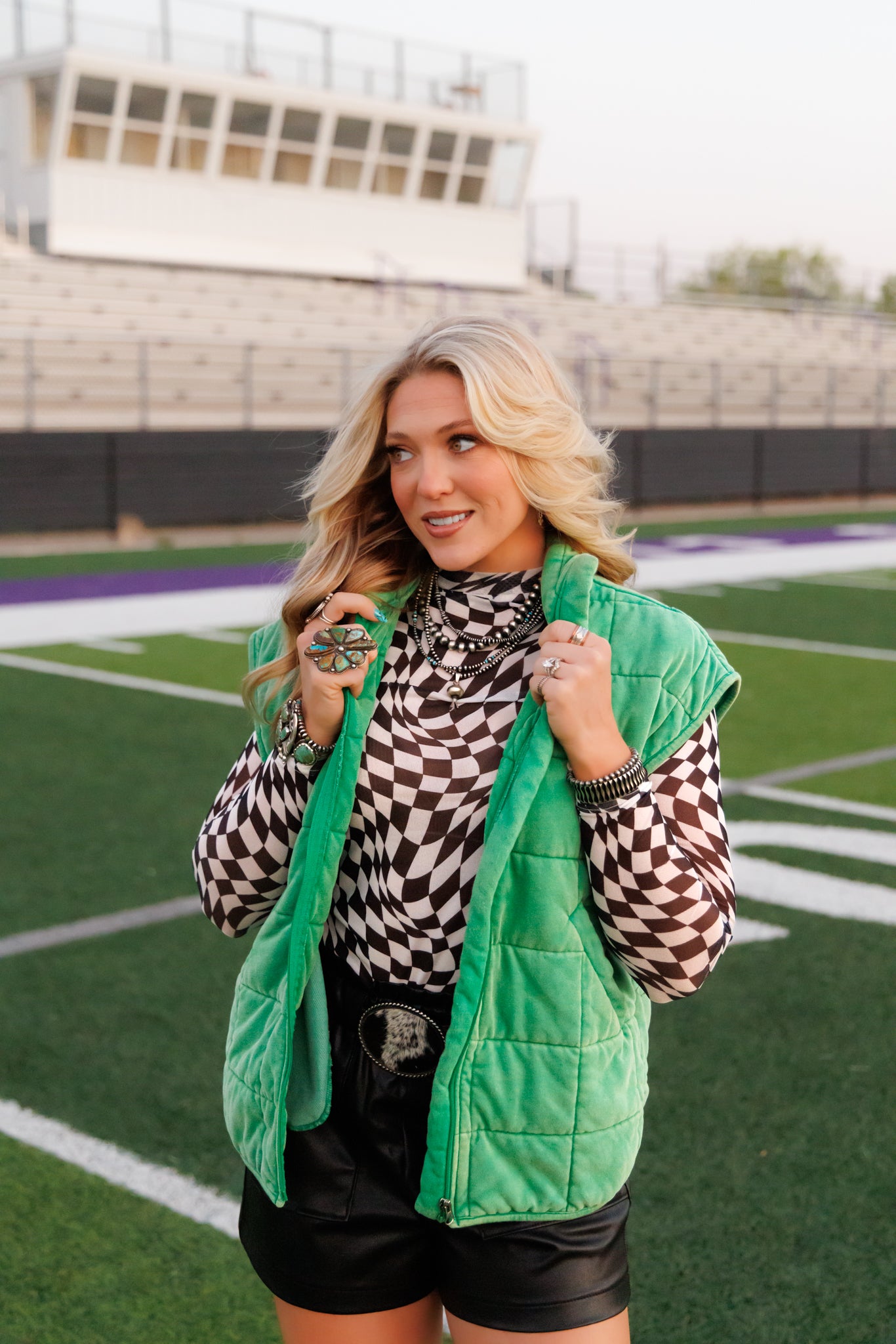 Vest, Green Quilted HH1169