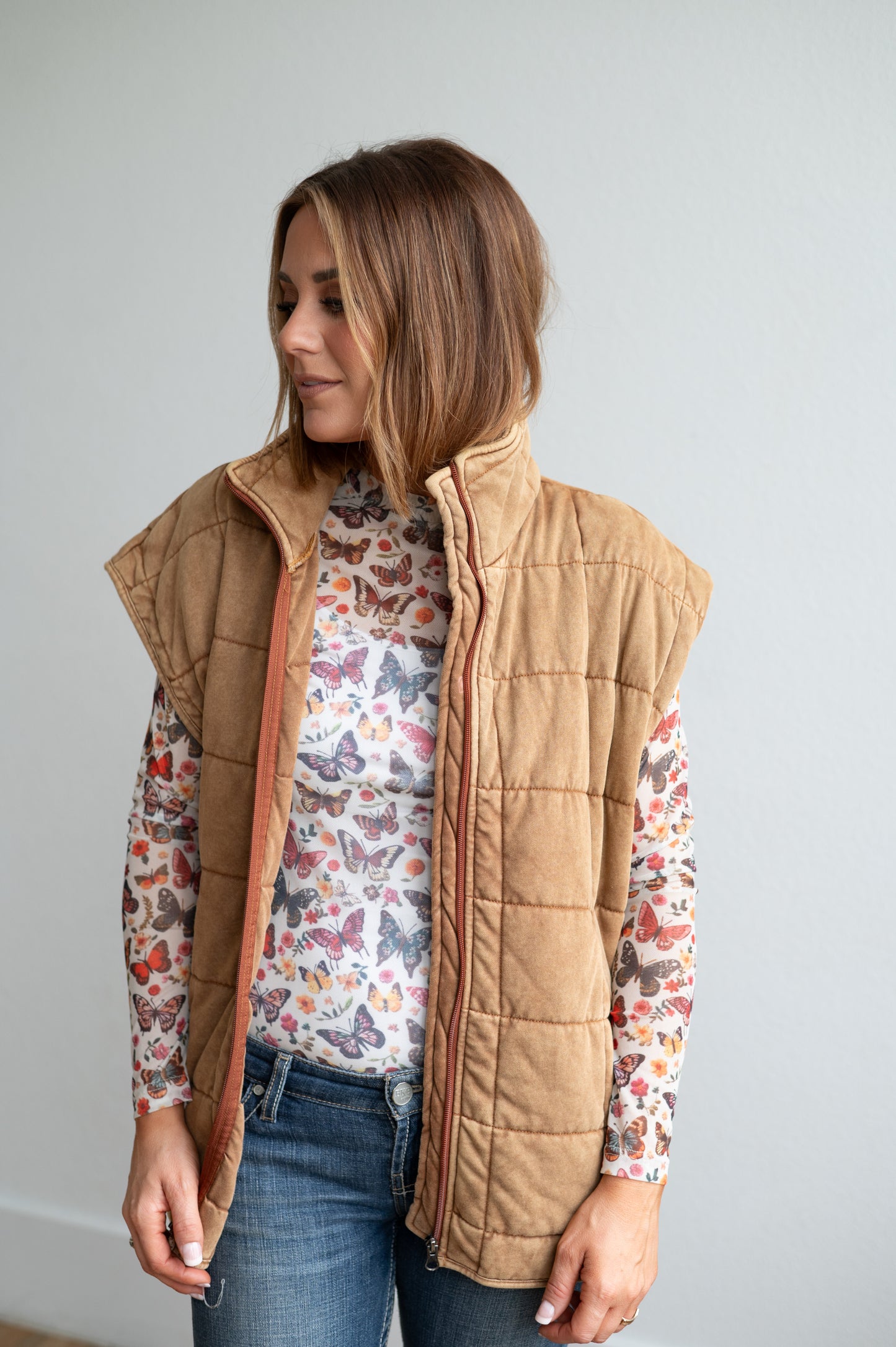 Vest, Brown Quilted HH1169