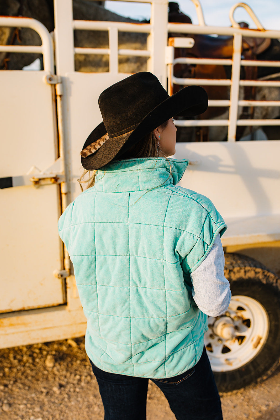 Vest, Teal Quilted HH1169