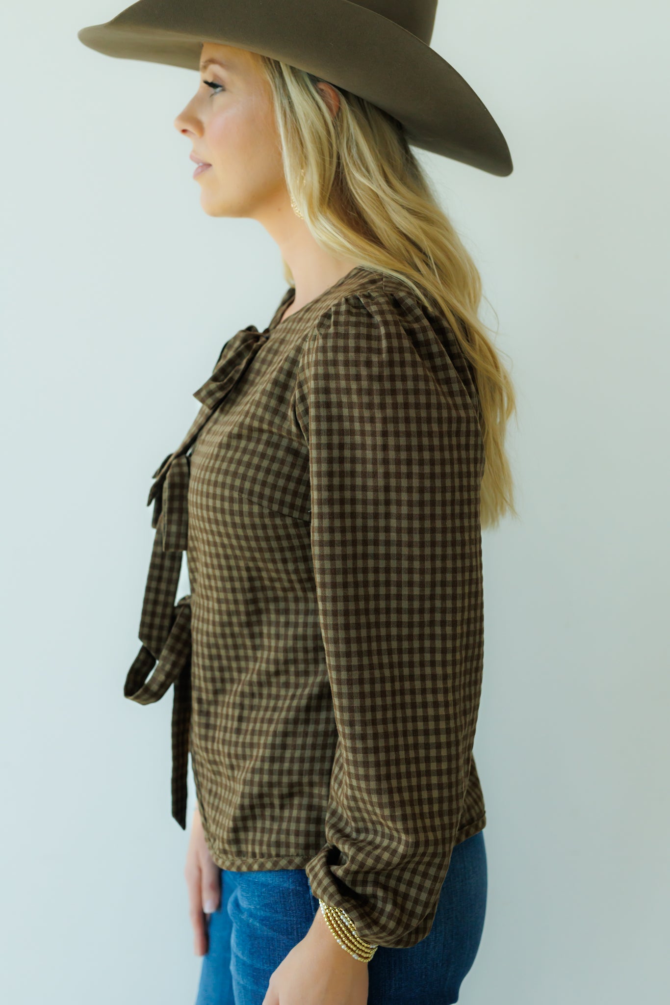 Tie Top, Brown Gingham HH828