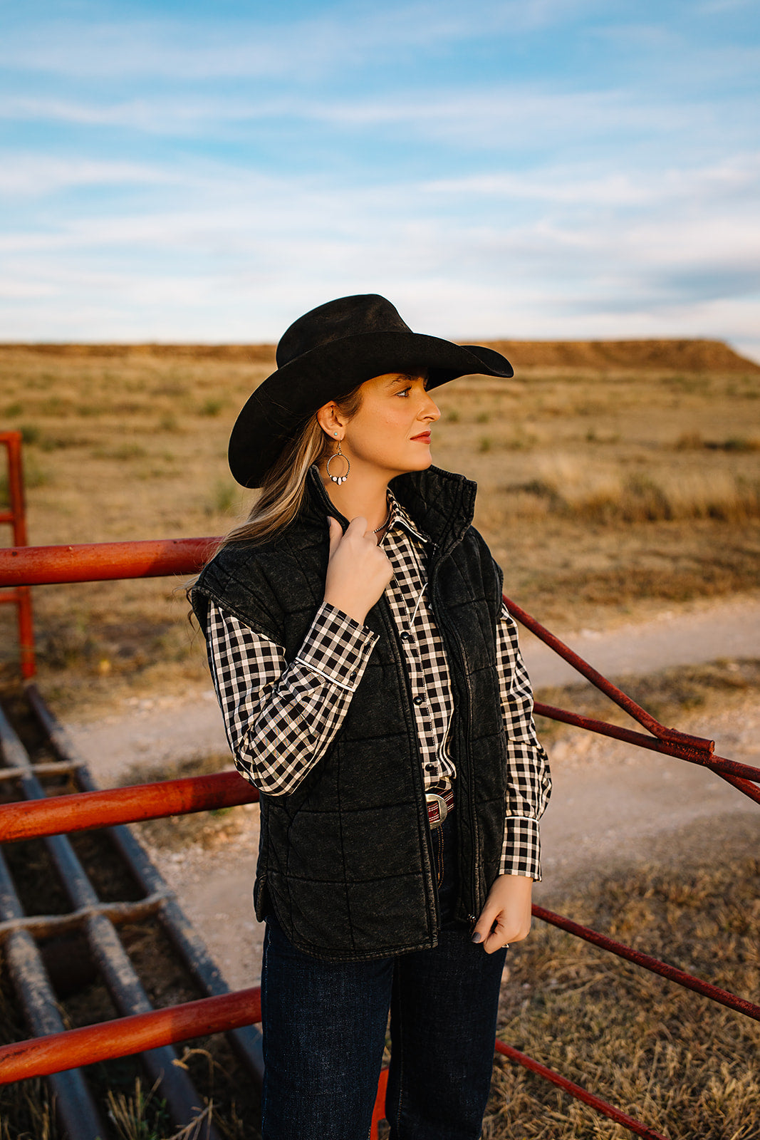 Vest, Black Quilted HH1169 VEST