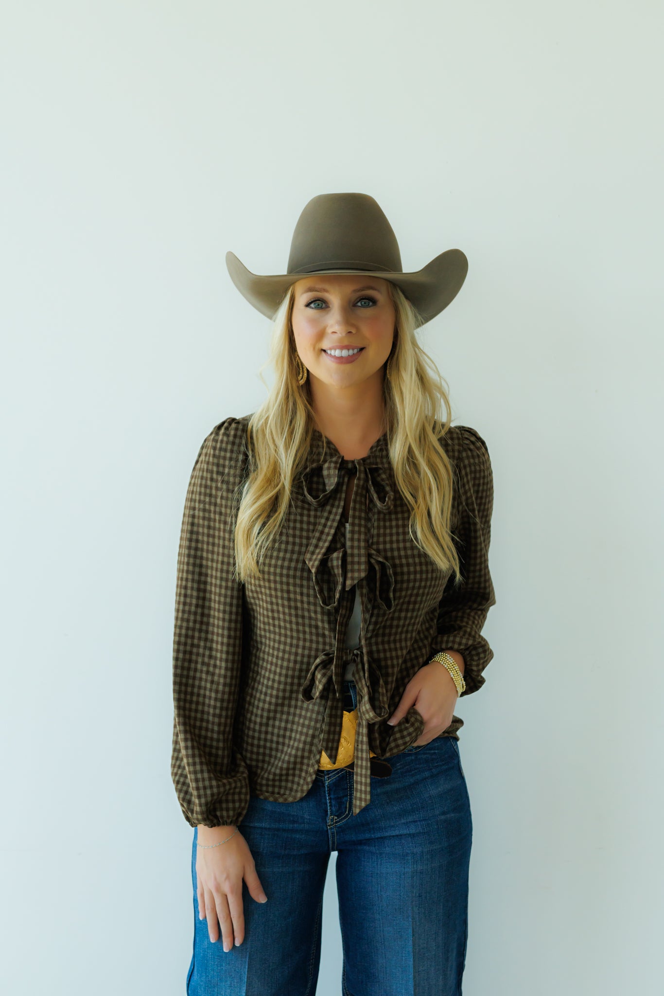 Tie Top, Brown Gingham HH828